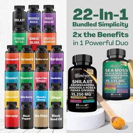 Sea Moss Shilajit Ashwagandha Black Seed Oil Set