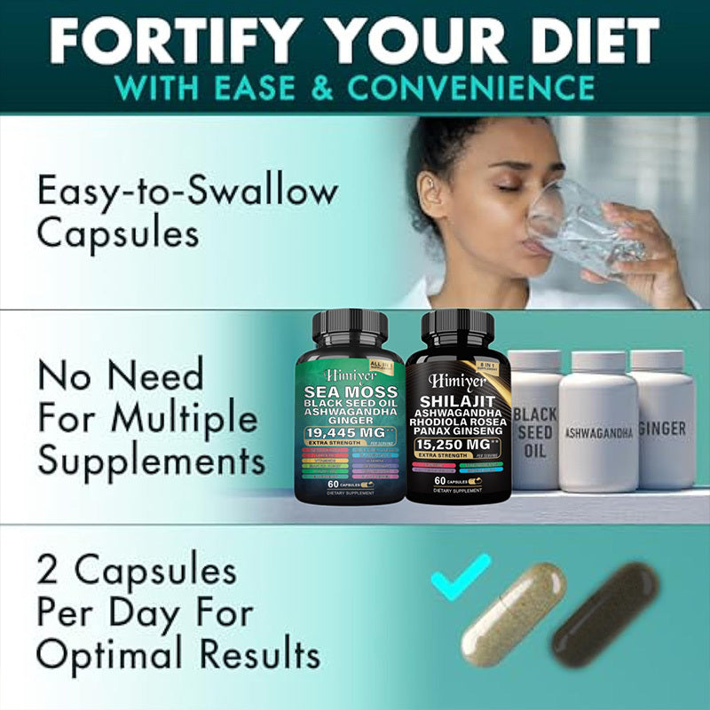 Sea Moss Shilajit Ashwagandha Black Seed Oil Set