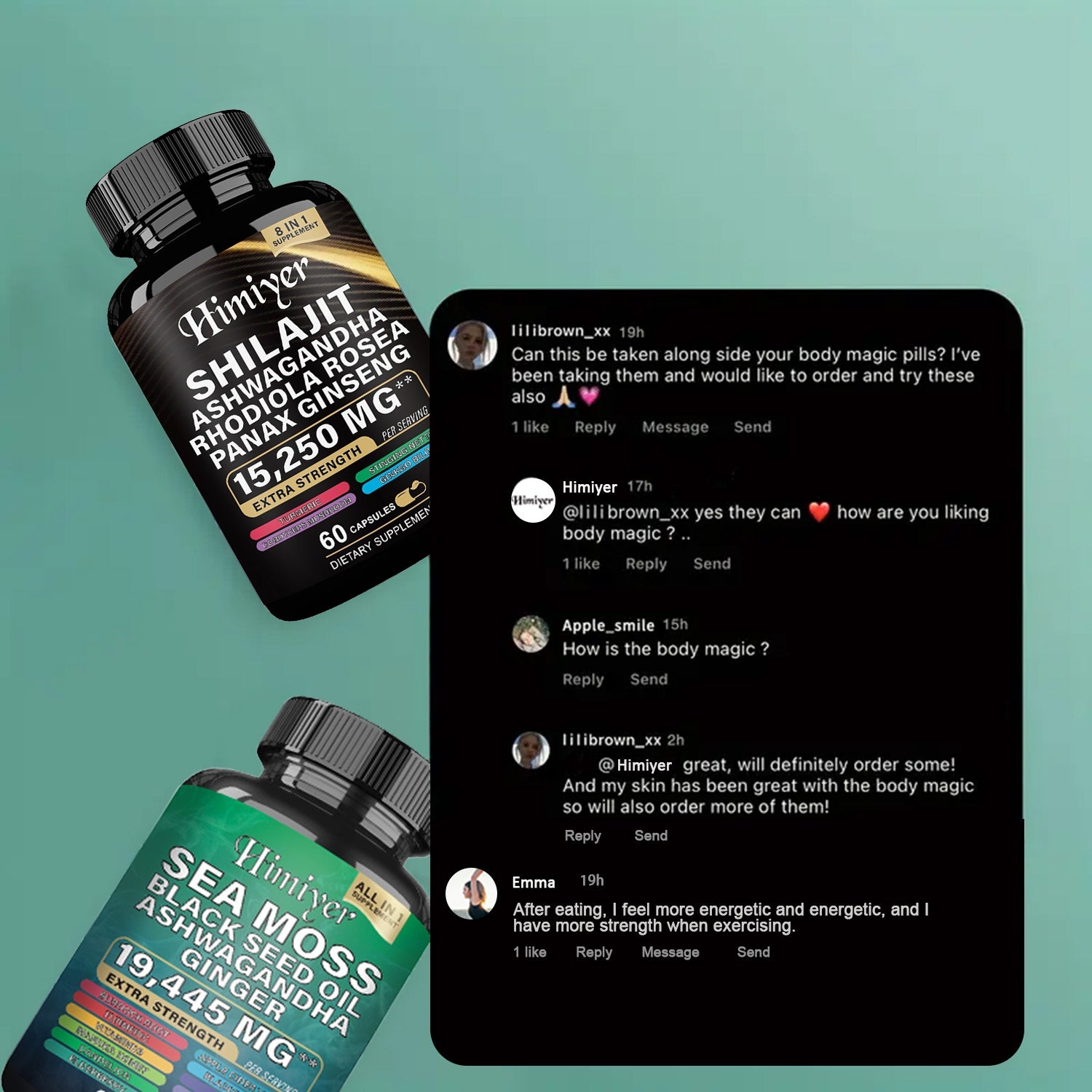 Sea Moss Shilajit Ashwagandha Black Seed Oil Set