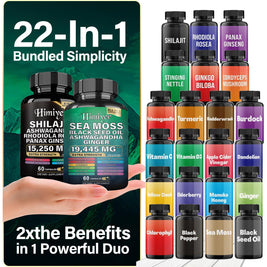 Sea Moss Shilajit Ashwagandha Black Seed Oil Set